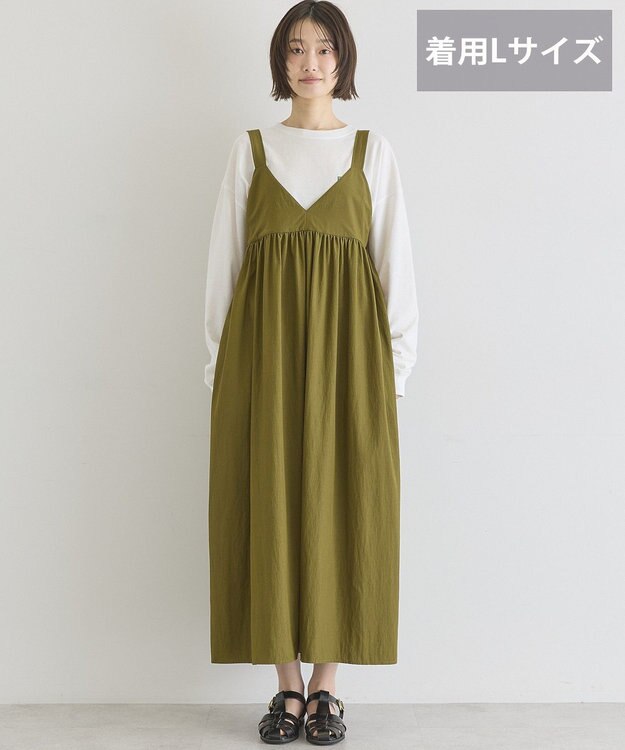 AMERICAN HOLIC 【選べる丈】Ｖネックワンピース Khaki