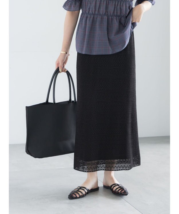 Te chichi レースプリーツナロースカート《2026 SUMMER LOOK item》 ブラック