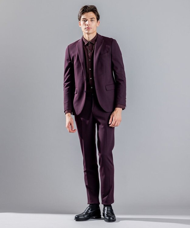 JOSEPH HOMME アロージャガードストレッチ　レギュラーカラーシャツ ブラウン系