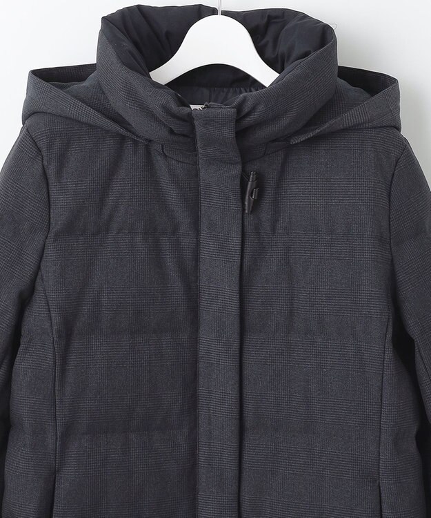 J.PRESS LADIES S ハウンドトゥース&グレンチェック ロング ダウンコート ネイビー系3