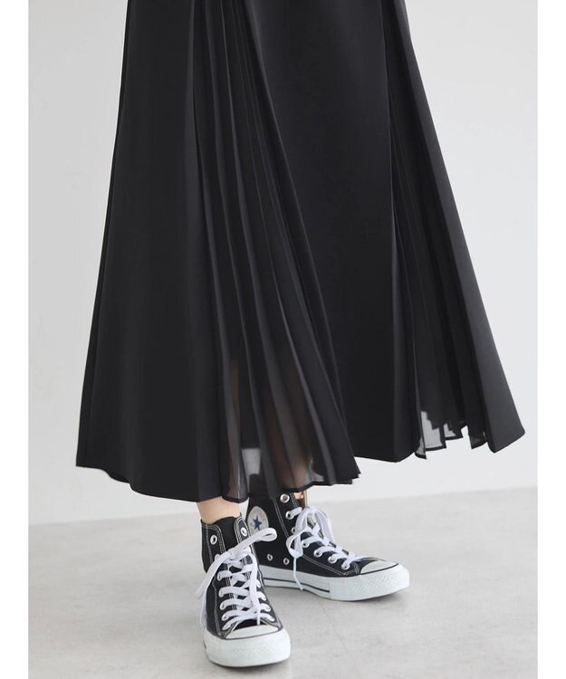 earth music&ecology プリーツジャンドレ Black