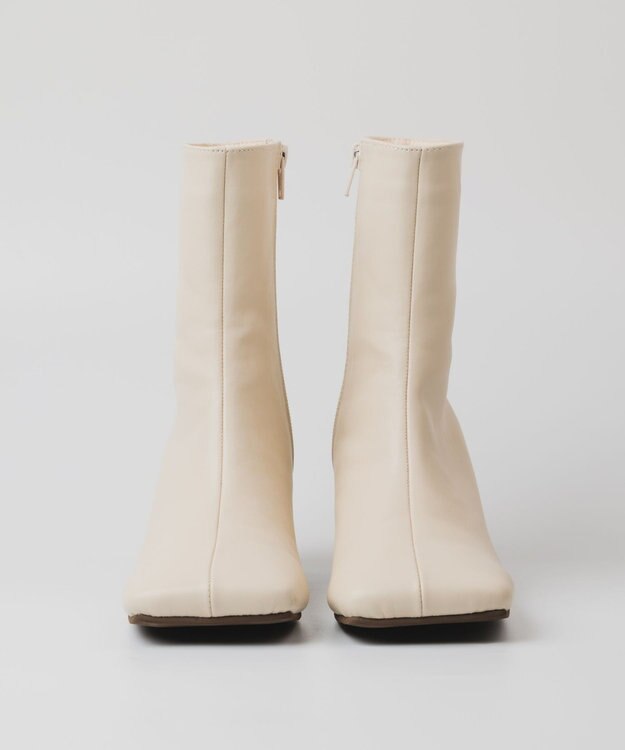 BONTRE 【PRECIEUX JOUET/プレシュウジュエ】ワイドスクエアショートブーツ エクリュ