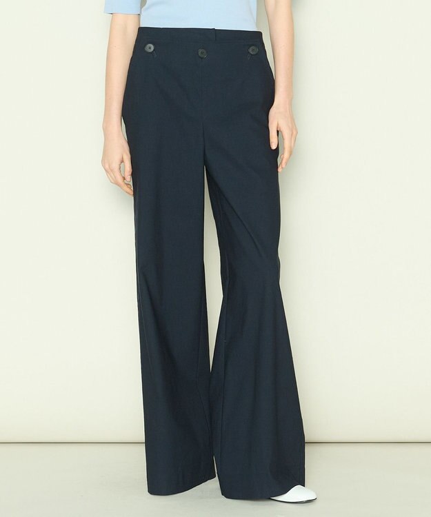 JOSEPH クリスピーストレッチ　ワイドトラウザーズ Navy