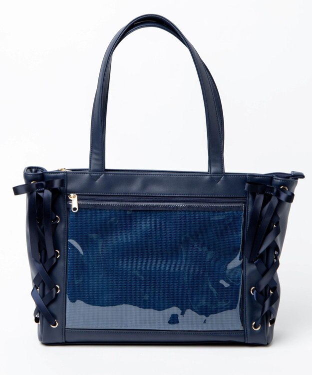 WEGO 【痛バ＆推し活】レースアップ痛バッグS ネイビー