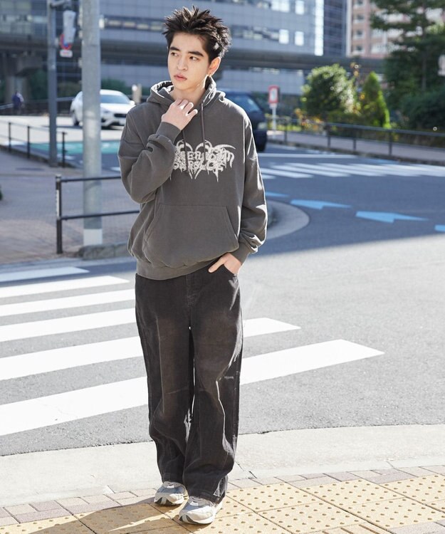 WEGO 【ユニセックス着用ITEM】ピグメントグラフィックプルパーカー 柄6