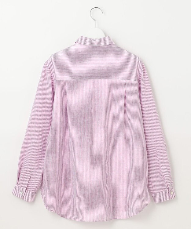 J.PRESS LADIES 【洗える】リネン シャツ パープル系1