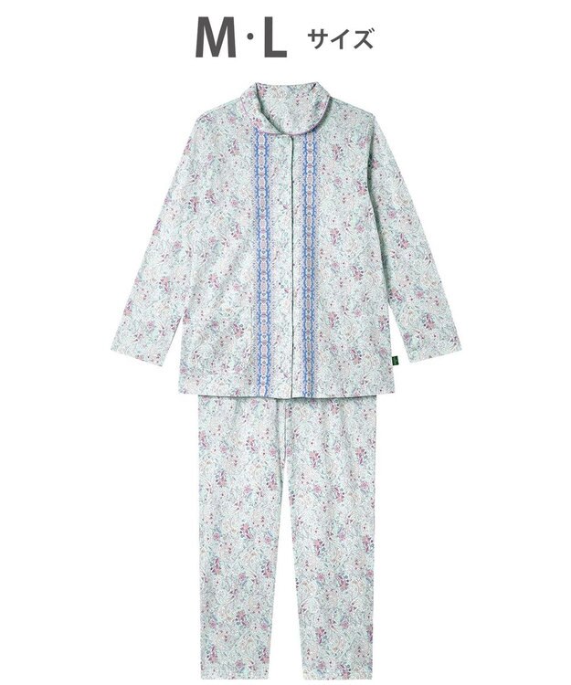 WACOAL パジャマ 長袖 長ズボン 綿100%(本体) 天竺素材 ミントン レディース NDX560 /ワコール メロン