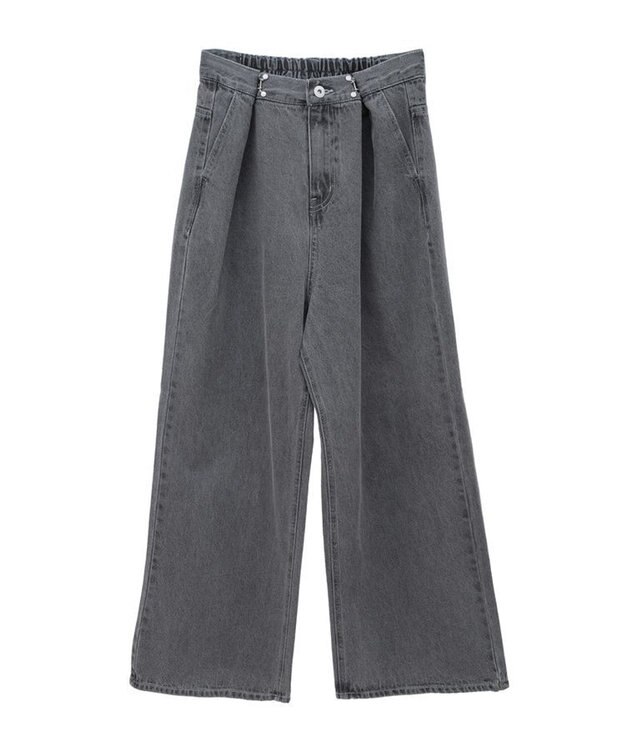 earth music&ecology タックホックデニムパンツ Light Gray