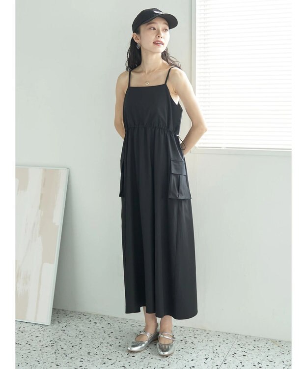 earth music&ecology ストレッチキャミワンピース Black