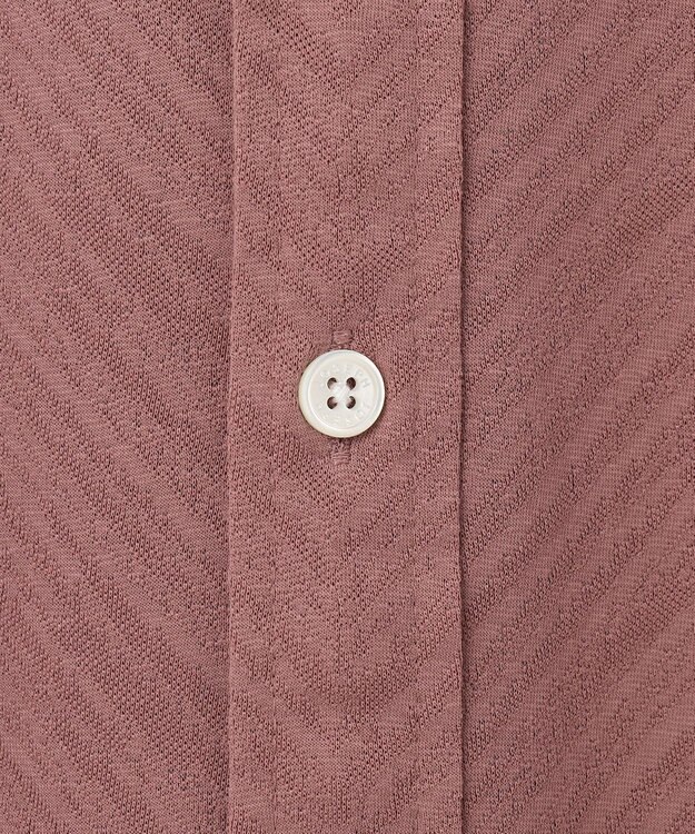 JOSEPH HOMME ブロークンヘリンボンジャージー　レギュラーカラー半袖シャツ ピンク系