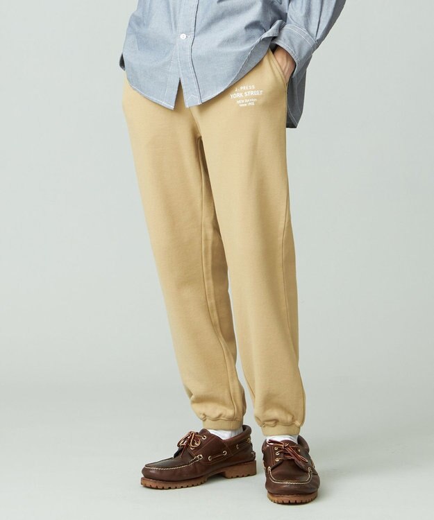 J.PRESS YORK STREET 【UNISEX】ワンポイントスウェットパンツ ライトイエロー系