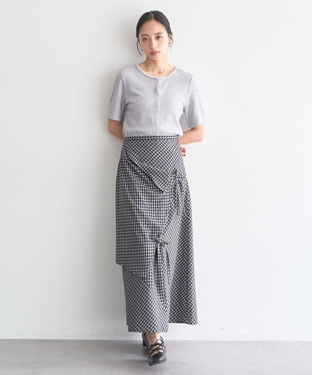 earth music&ecology チェーンリブラメカットソー Gray