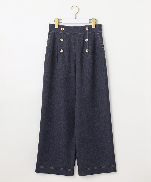 ANY SIS L 【洗える】マリンディテールシャンブレー パンツ シャンブレー