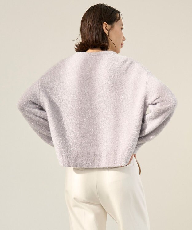 UNFILO L ラメシャギー  ニット ラベンダ―