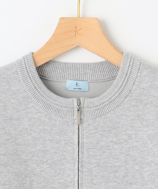 組曲 スウェットライクニットブルゾン ライトグレー系