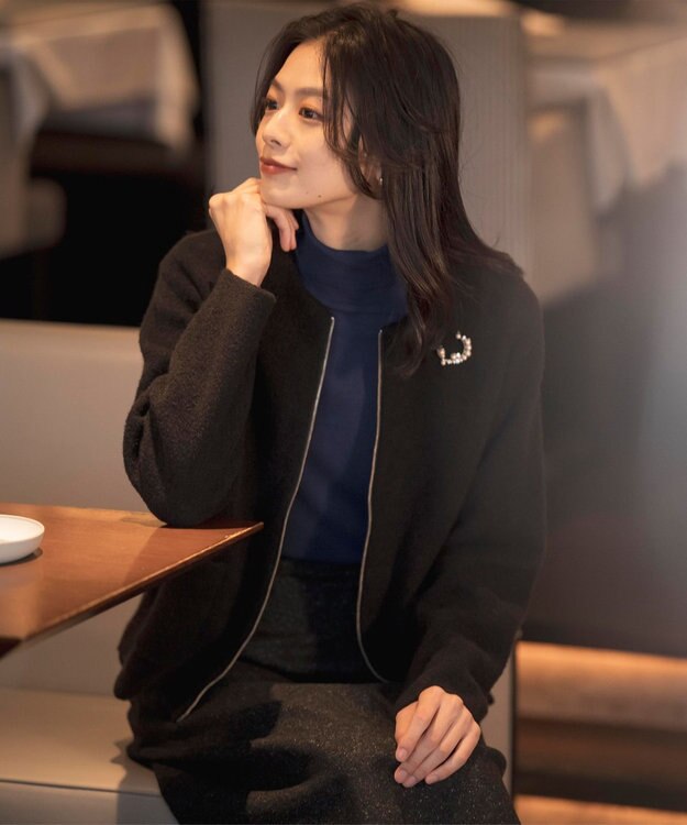 J.PRESS LADIES L 【洗える】PRINCE タートルネック ニット ブルー系