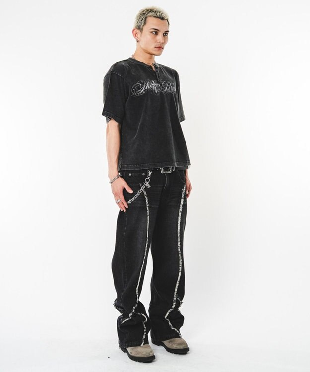 WEGO 【ユニセックス着用ITEM/MLサイズ展開】ブリーチヘンリーグラフィックT（SS） ブラックその他