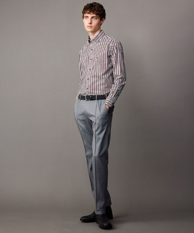 JOSEPH ABBOUD 【ウエストも伸びる！/ストレッチ/弱撥水】フランネルジャージ コンフォートパンツ ライトグレー系