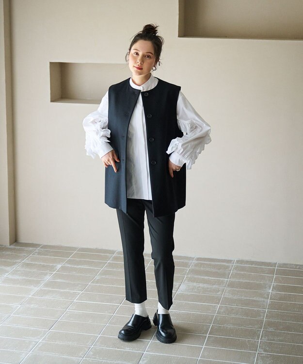 #Newans 大人気ジレが新素材で再登場！チュニックジレ ブラック