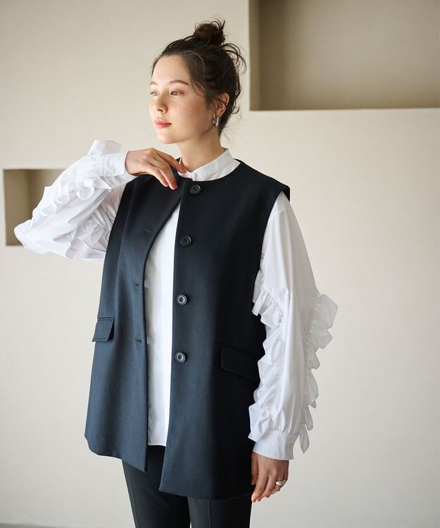 #Newans 大人気ジレが新素材で再登場！チュニックジレ ブラック