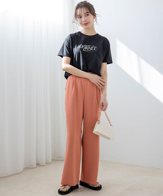 ANY SIS 【洗える】アソートロゴ Tシャツ ロゴブラック