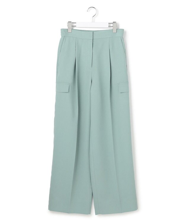 ICB 【先行予約】 FluidBackSatin ワイドストレートカーゴパンツ ダークセージ