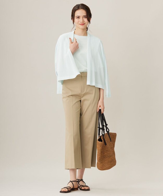 自由区 S 【アンサンブル対応・洗える】ハンディ カーディガン ショート丈 サックス