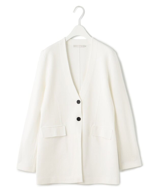 ICB 【洗える】シンセティックミラノリブ ニットジャケット オフホワイト系