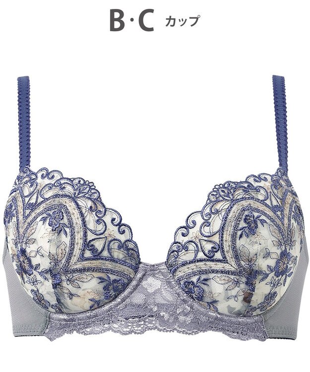 Wing ブラジャー Wing Lesiage 谷間ふっくら 脇高設計 サイドすっきり 【6000シリーズ】 ブラ PB6000 ウイング／ワコール グレー