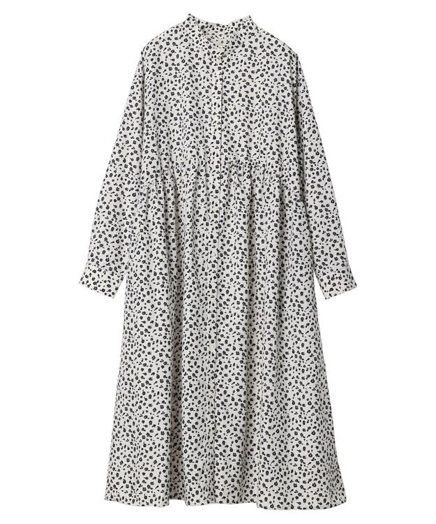 Green Parks ２ｗａｙ小花柄ギャザーシャツワンピース Ecru