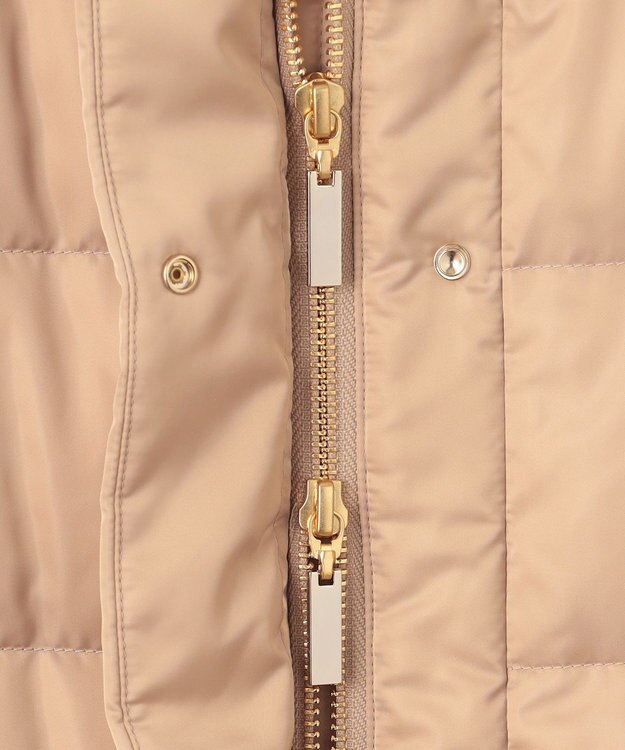 自由区 【撥水加工・洗える】ブライトダウンフード付き ダウンコート シャンパンベージュ