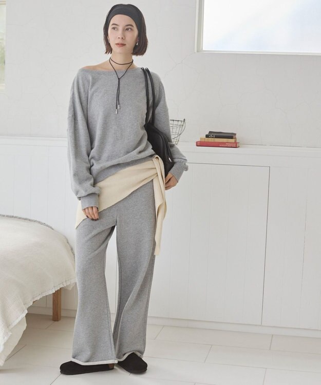 WEGO 【ANGIE VINTAGE/SETUP対応アイテム】オフショルダー裏毛スウェット 杢グレー