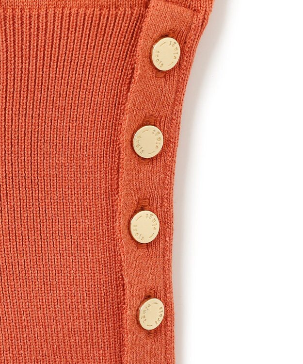 23区 【洗える】ウールコットンストレッチ ニット オレンジ系