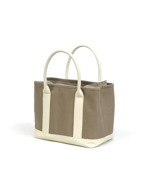 UNBILLION cachecache ショルダー付きパーテーションキャンバストートL グレーアイボリー