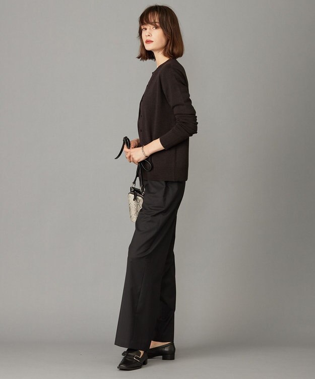 ICB 【洗える】エクストラファインメリノ カーディガン バーントブラウン系