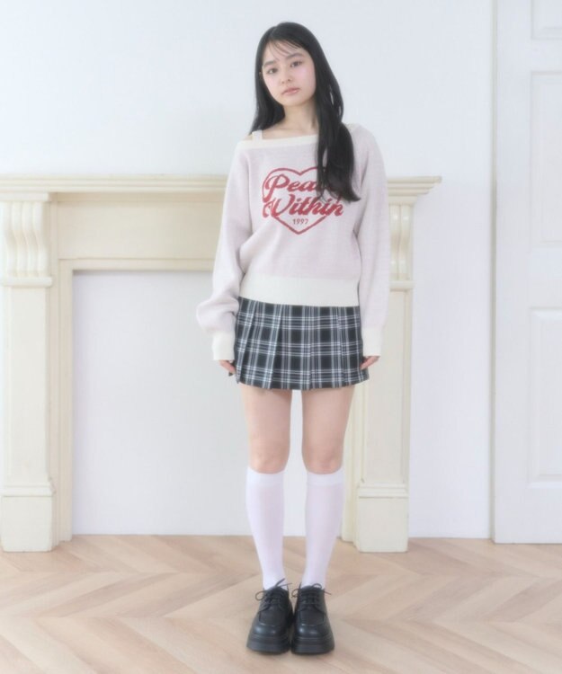 WEGO ハートワンショルニット ホワイト