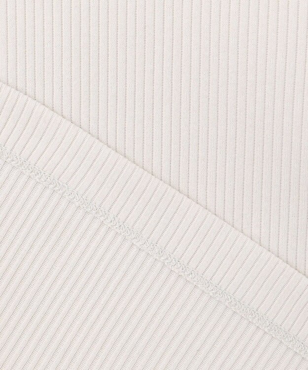 J.PRESS LADIES L リブ クルーネック カットソー グレージュ系