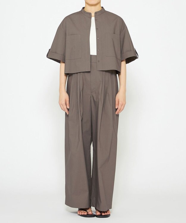 uncrave 【ご好評につき追加生産】カラータイプライター タックワイドパンツ（uncrave WHITE） グレージュ