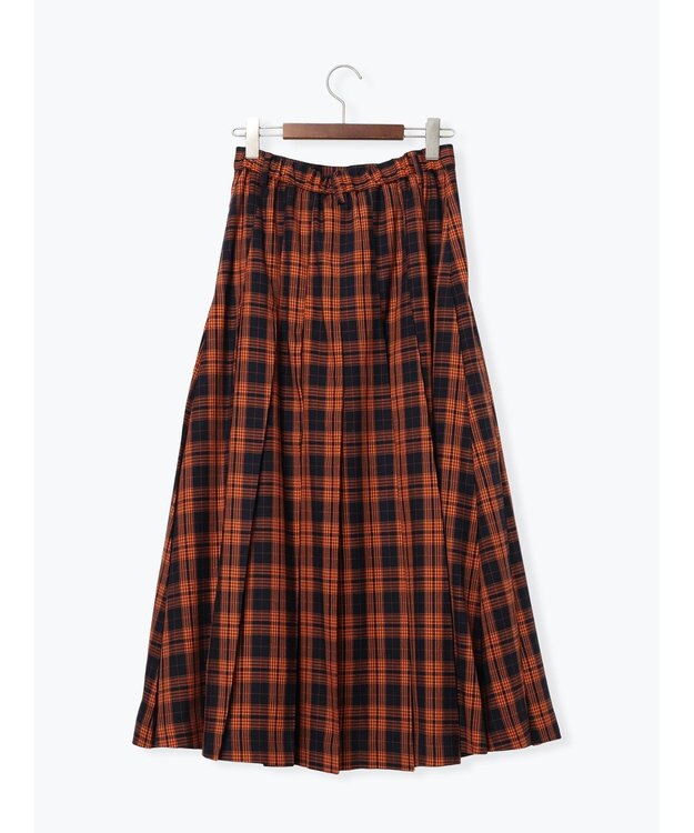 Te chichi チェックアソートロングプリーツスカート オレンジ