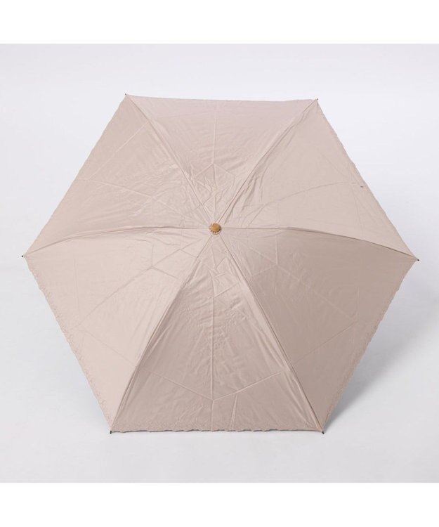 UNBILLION カシュネ cachenez /【晴雨兼用　日傘　UVカット率・遮光率100％生地使用 】PU超軽量プチフラワー刺繍カーボンミニ折りたたみ傘 ピンク