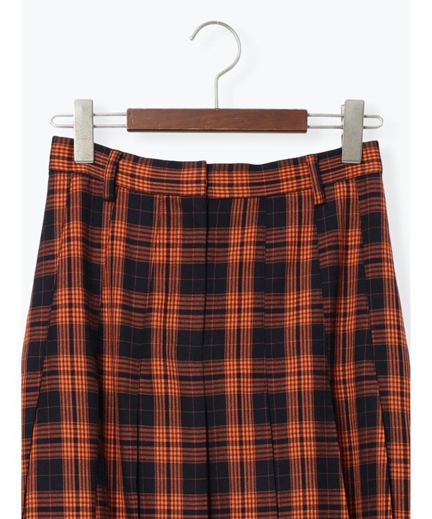 Te chichi チェックアソートロングプリーツスカート オレンジ