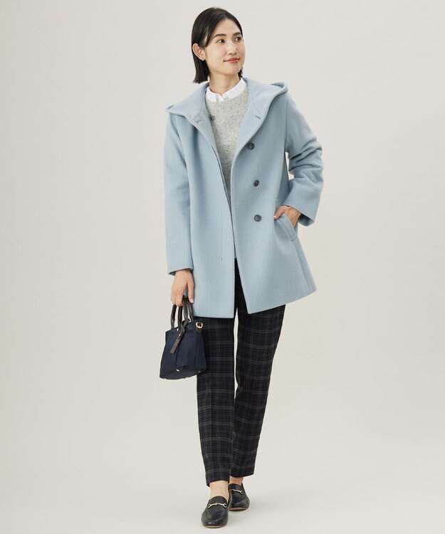 J.PRESS LADIES 【WEB限定・洗える】WOOLY NEP クルーネックニット ライトグレー系