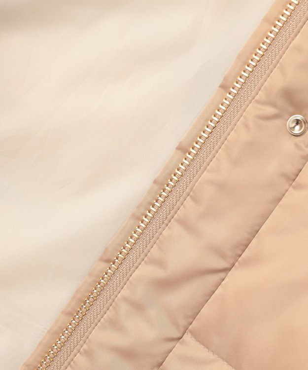 自由区 【撥水加工・洗える】ブライトダウンフード付き ダウンコート シャンパンベージュ