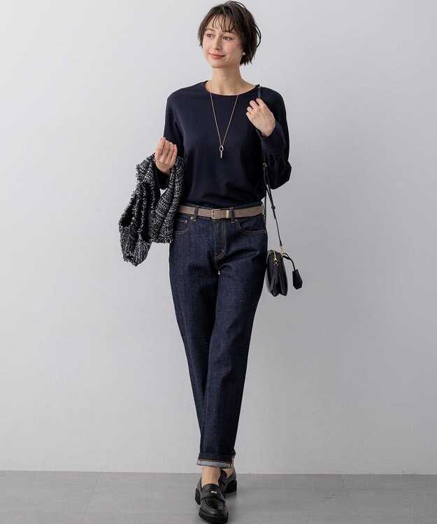23区 【先行予約】バックボタン TEEブラウス ネイビー系