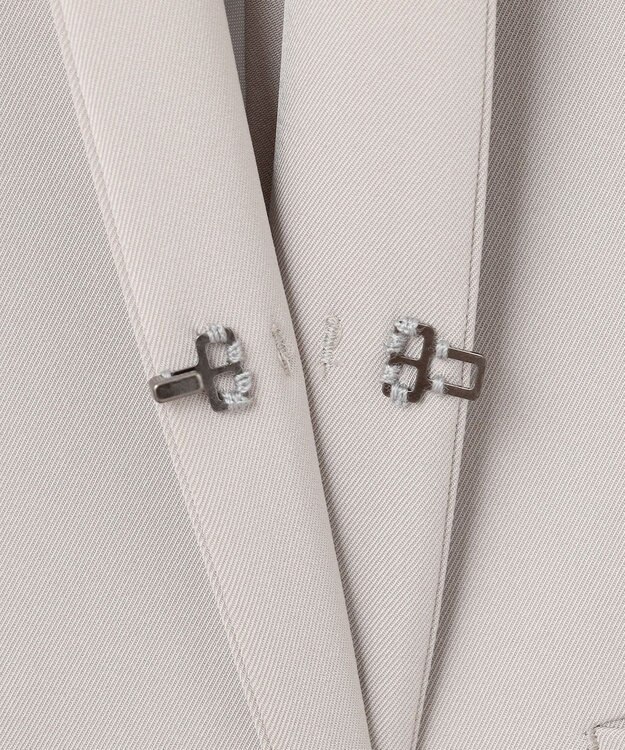 ICB 【防シワ・速乾・洗える】Fied ノーカラージャケット グレージュ系