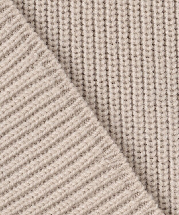 23区 L 【洗える】ウールコード ハーフジップ ニット ライトベージュ系