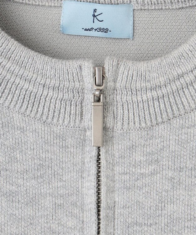 組曲 スウェットライクニットブルゾン ライトグレー系