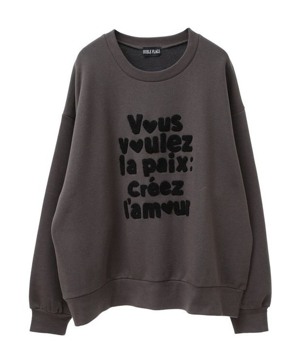 Green Parks ・ＤＯＵＢＬＥ　ＦＬＡＧＳ　サガラ刺繍スウェット Charcoal Gray