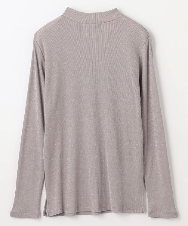 ANY 【洗濯機可】ラメハイネックＴシャツ グレー