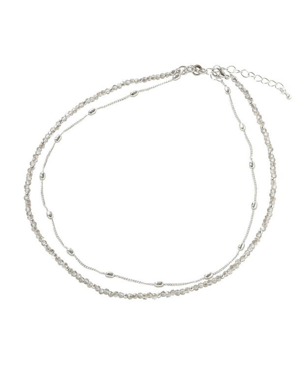 Green Parks カットガラス２連ネックレス Silver